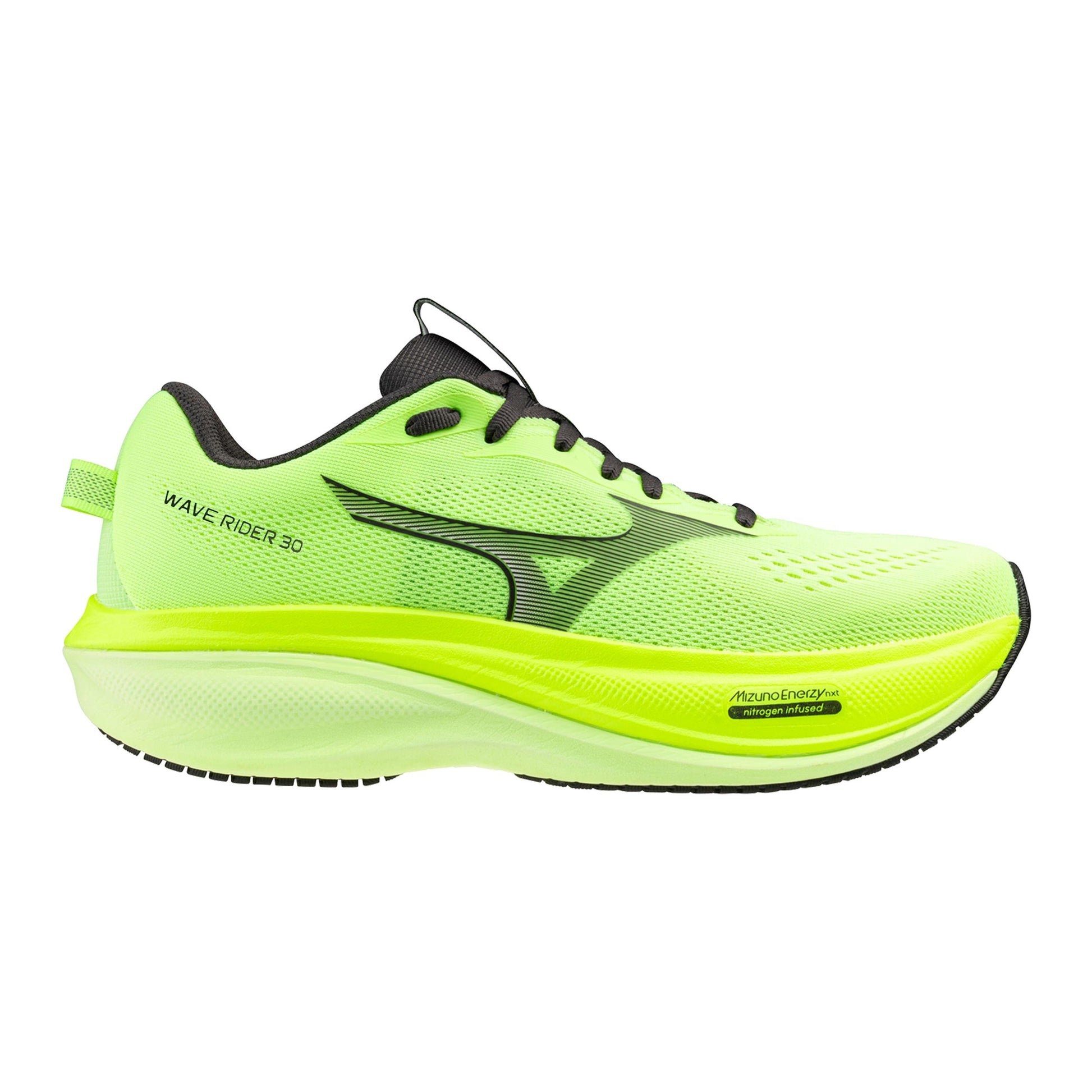 Mizuno Wave Rider 30  Neutrale schoen Heren - neongeel, zwart