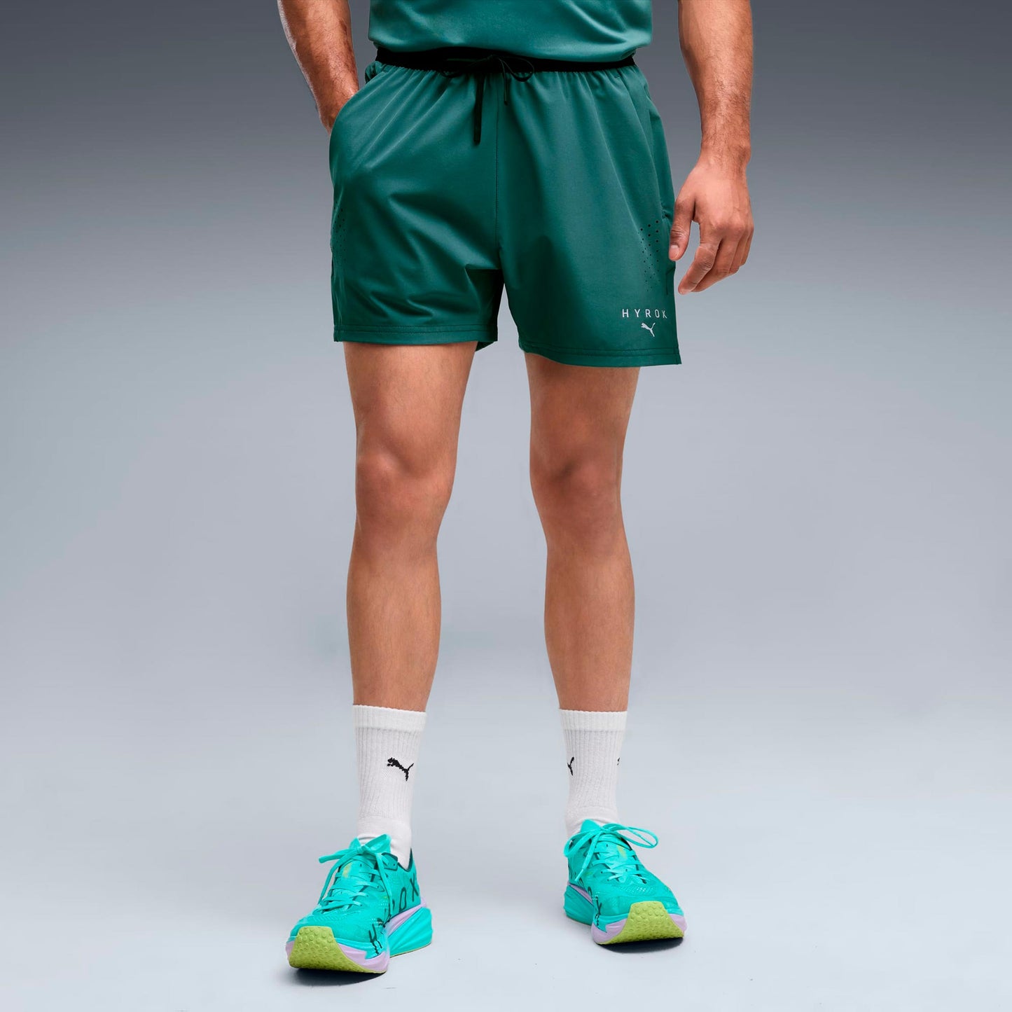 Puma HYROX PWRMODE 5in  Hardloopshorts Heren - groen