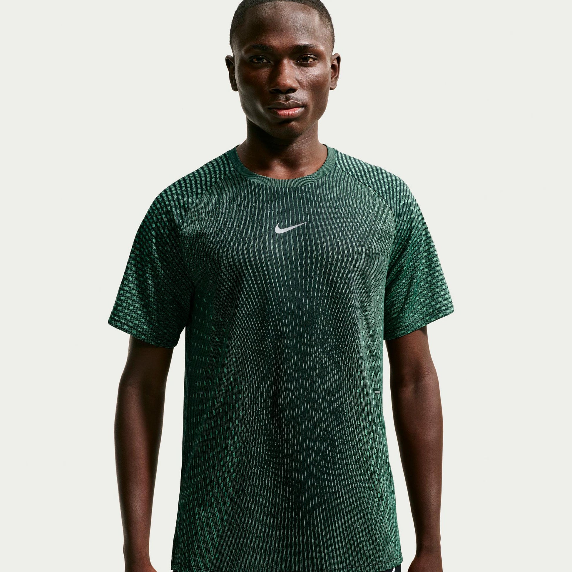 Nike Stride  Hardloopshirt Heren - olijf, zwart