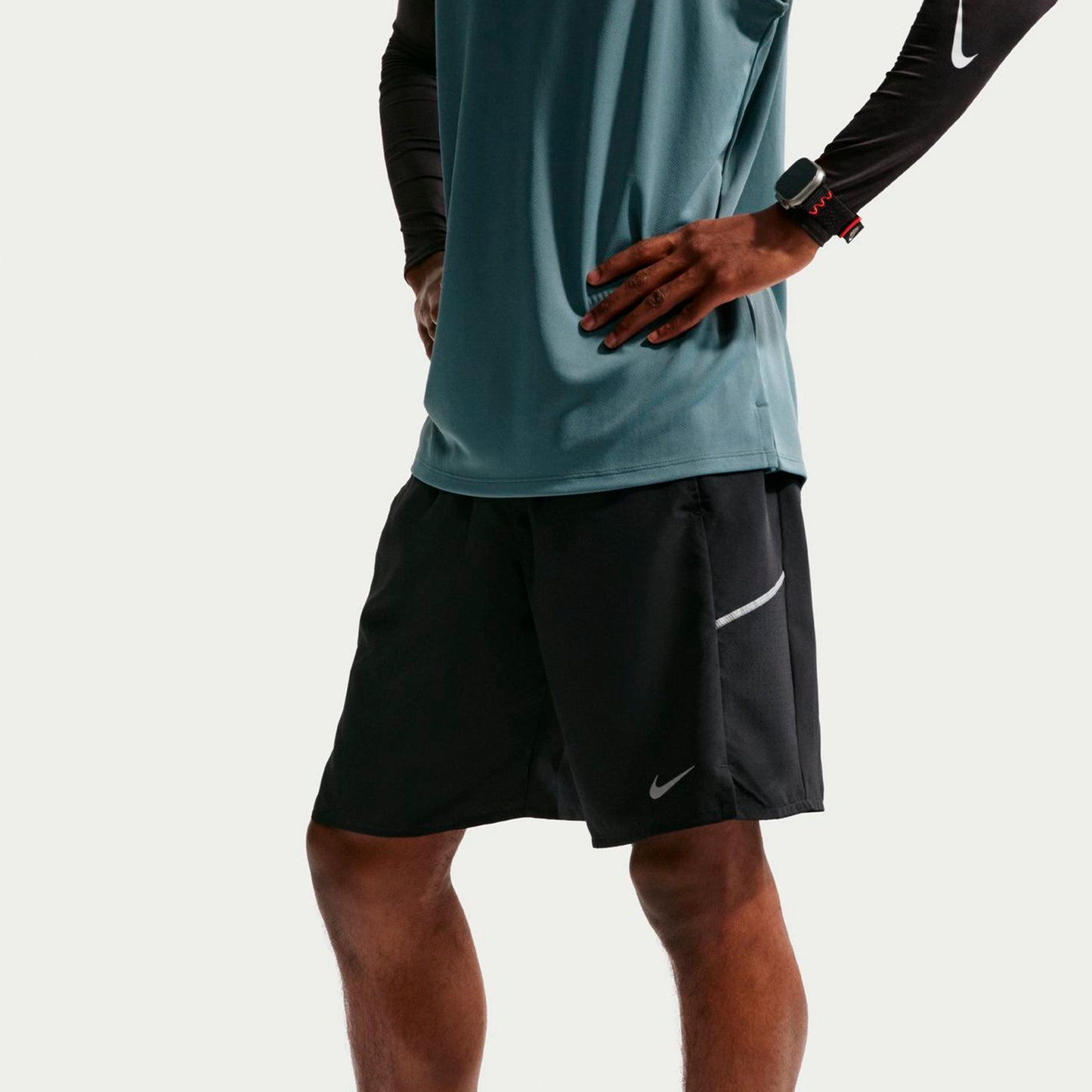 Nike Miler 9in  Hardloopshorts Heren - zwart, zilver