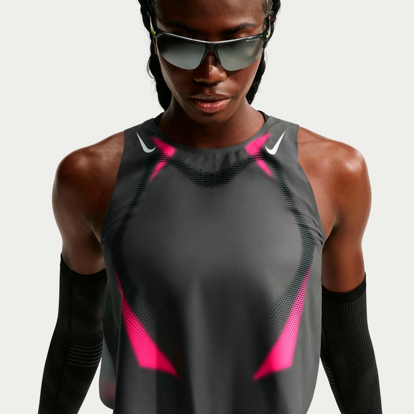 Nike AeroSwift  Hardloopshirt Dames - grijs, roze