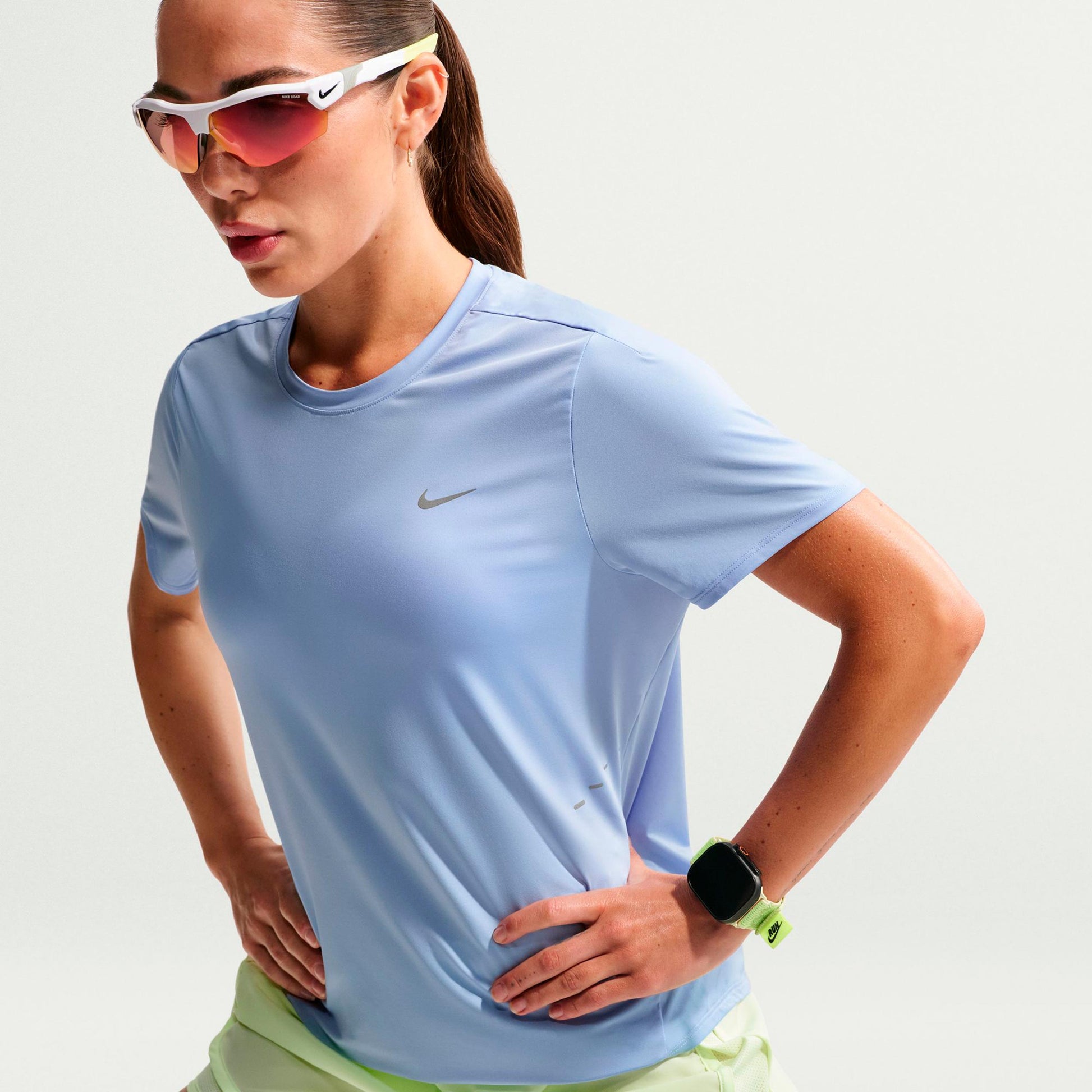 Nike Swift  Hardloopshirt Dames - blauw, zilver