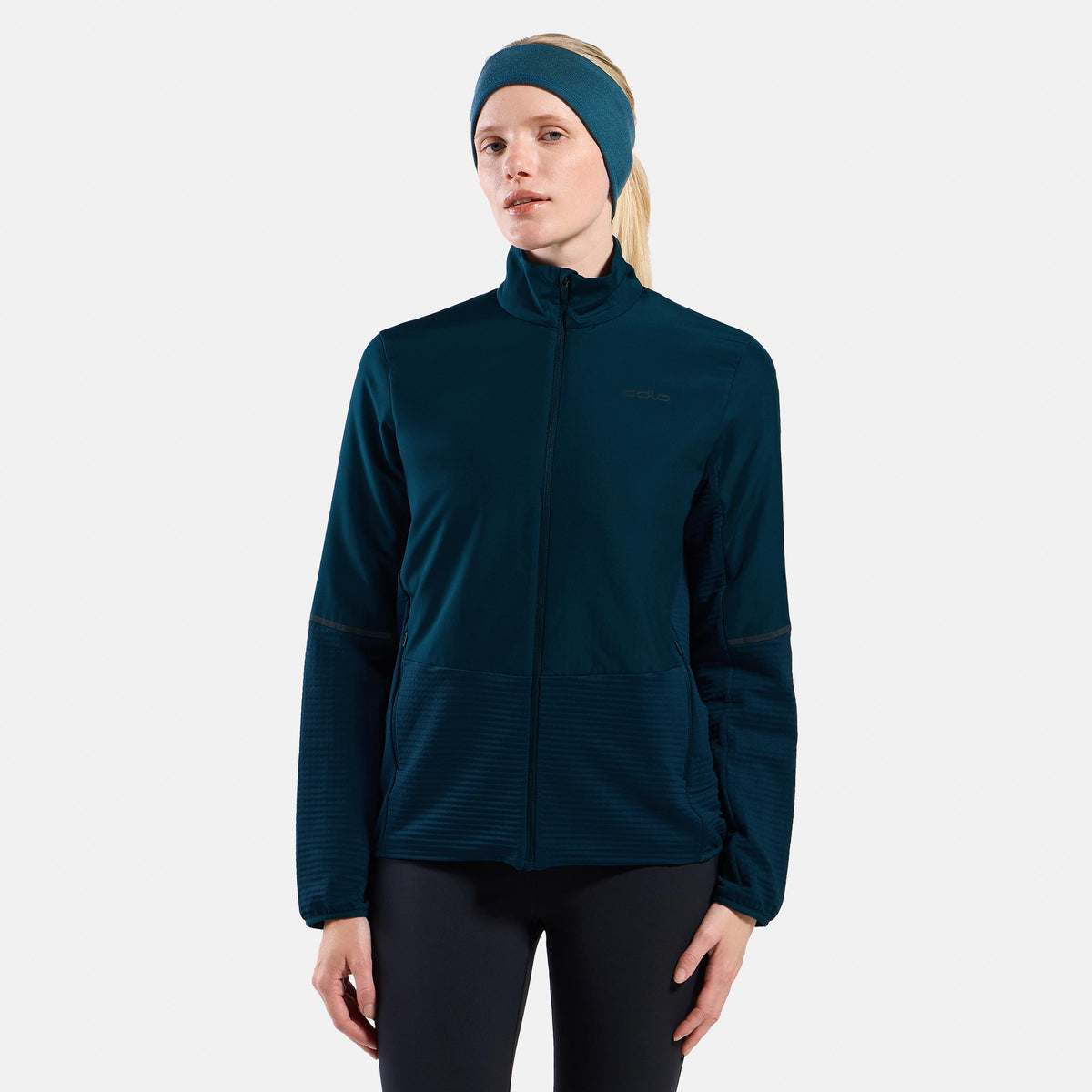 Odlo Essential Insulator Hybrid  Hardloopjas Dames - petrolblauw