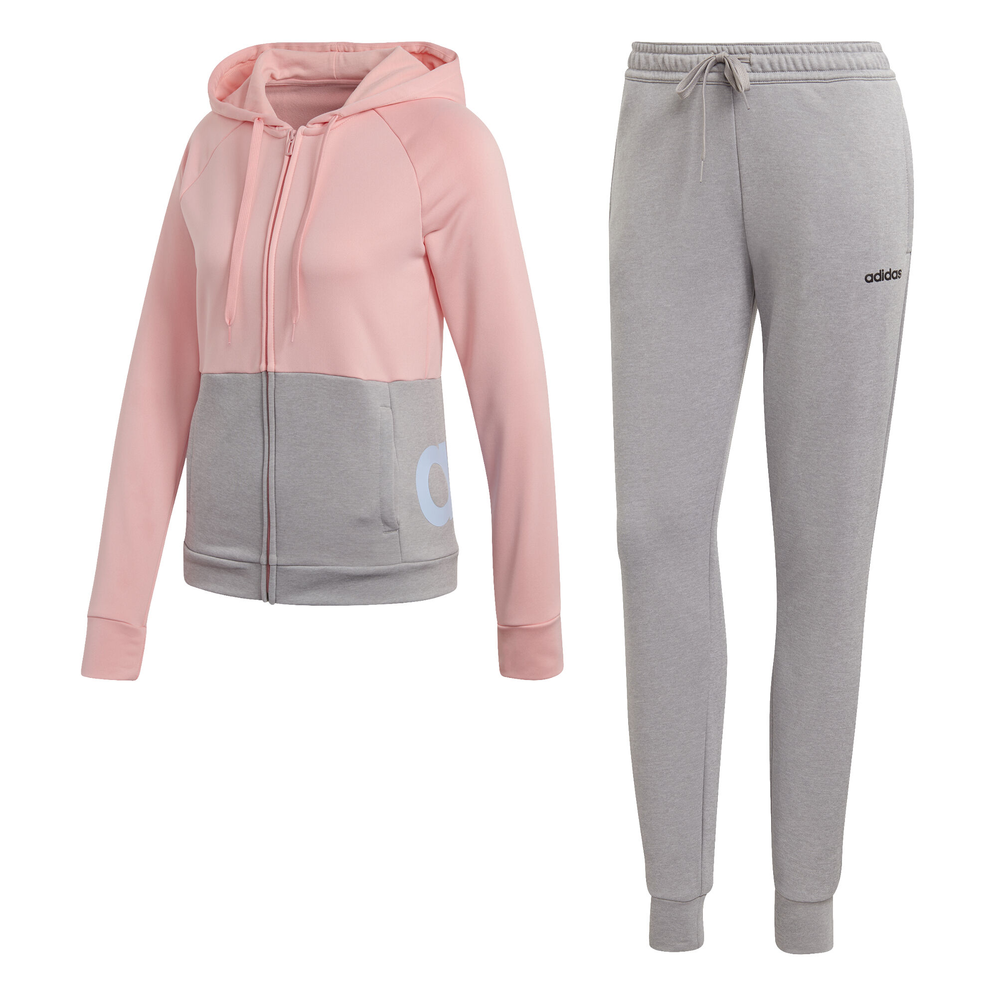 adidas Linear FT Trainingspak Dames Lichtgrijs Roze in maat S online kopen Running Point NL