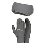 Nike Kleding Nike Essential Running Set Stirnband + Hardloophandschoenen Dames-Grijs,Zilver