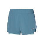 Mizuno Kleding Mizuno 2in1 4.5 Hardloopshorts Dames - petrolblauw, 