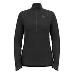 Odlo Kleding Odlo Zeroweight Ceramiwarm Reflective Mid Layer Half-Zip Topje Hardlopen Dames-Zwart