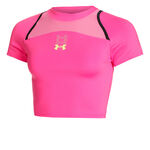 Under Armour Kleding Under Armour Run Anywhere Crop Hardloopshirt Dames-Pink,Zwart