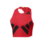 adidas Kleding adidas Road To Records Crop Top Tanktop Dames-Rood,Zwart