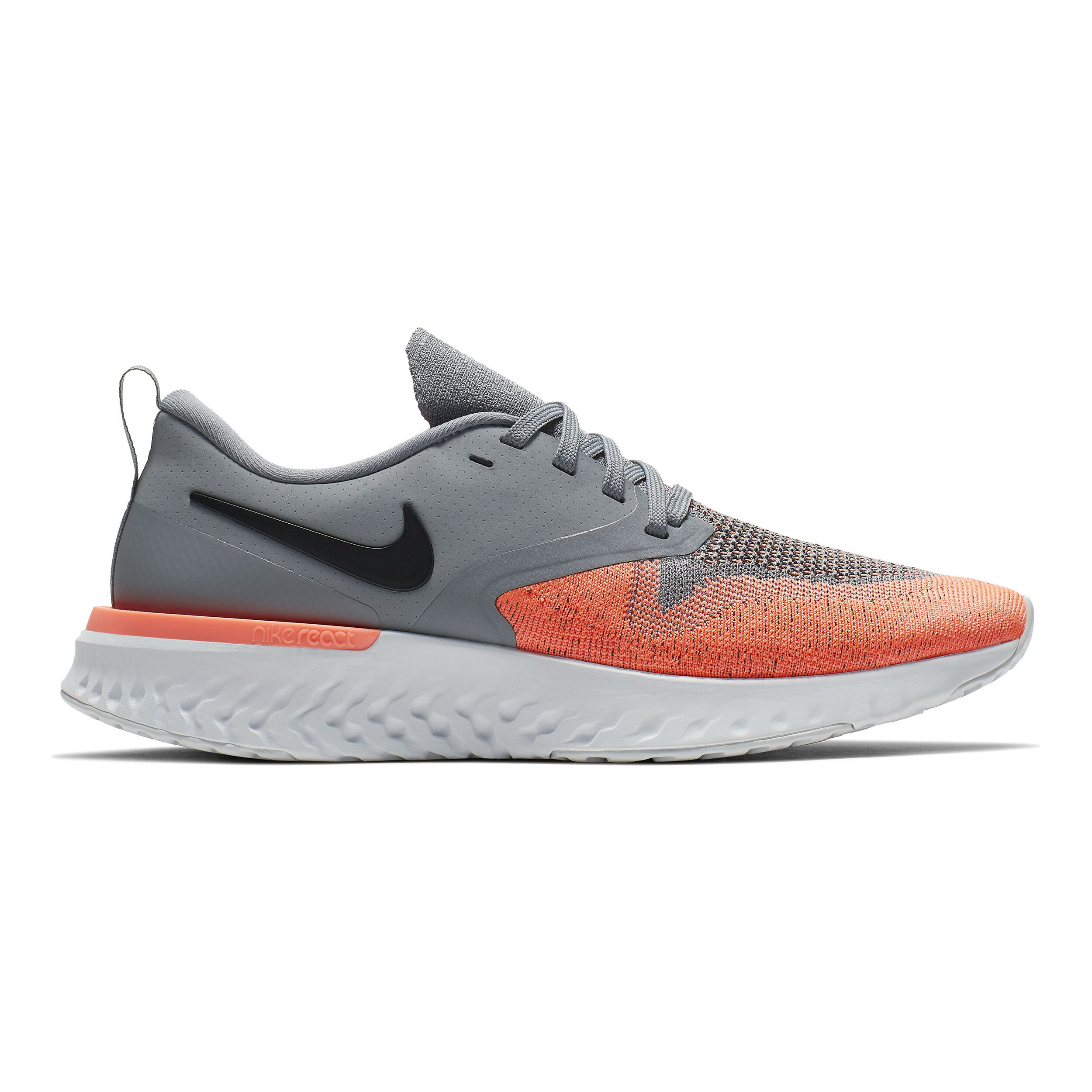 Nike Odyssey React Flyknit 2 Neutrale Schoen Dames Grijs Oranje online kopen Running Point NL