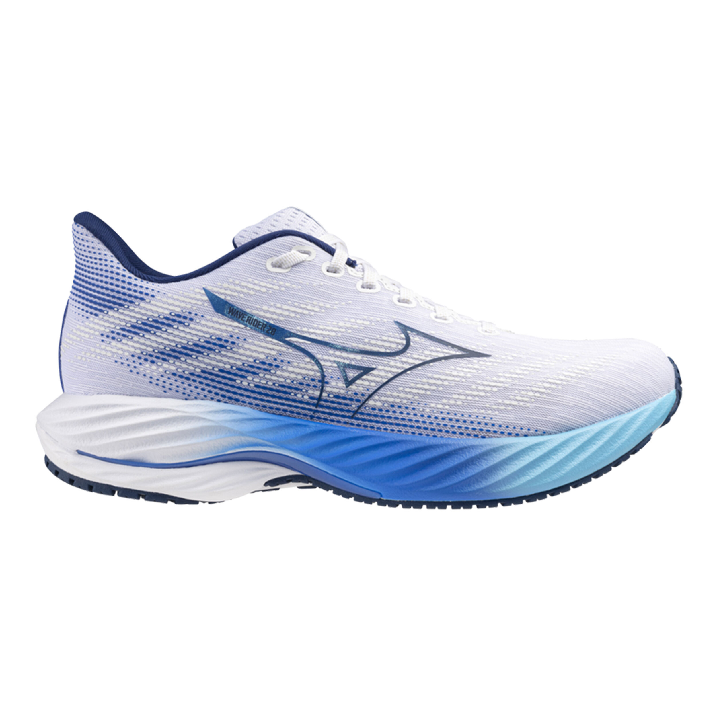 Mizuno Wave Rider 28 Neutrale Schoen Heren Wit Blauw online kopen Running Point NL