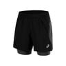 Road 2in1 5in Hardloopshorts Heren-zwart, donkergrijs