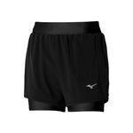 Mizuno Kleding Mizuno ER 4.5in 2in1 Shorts Dames-Zwart