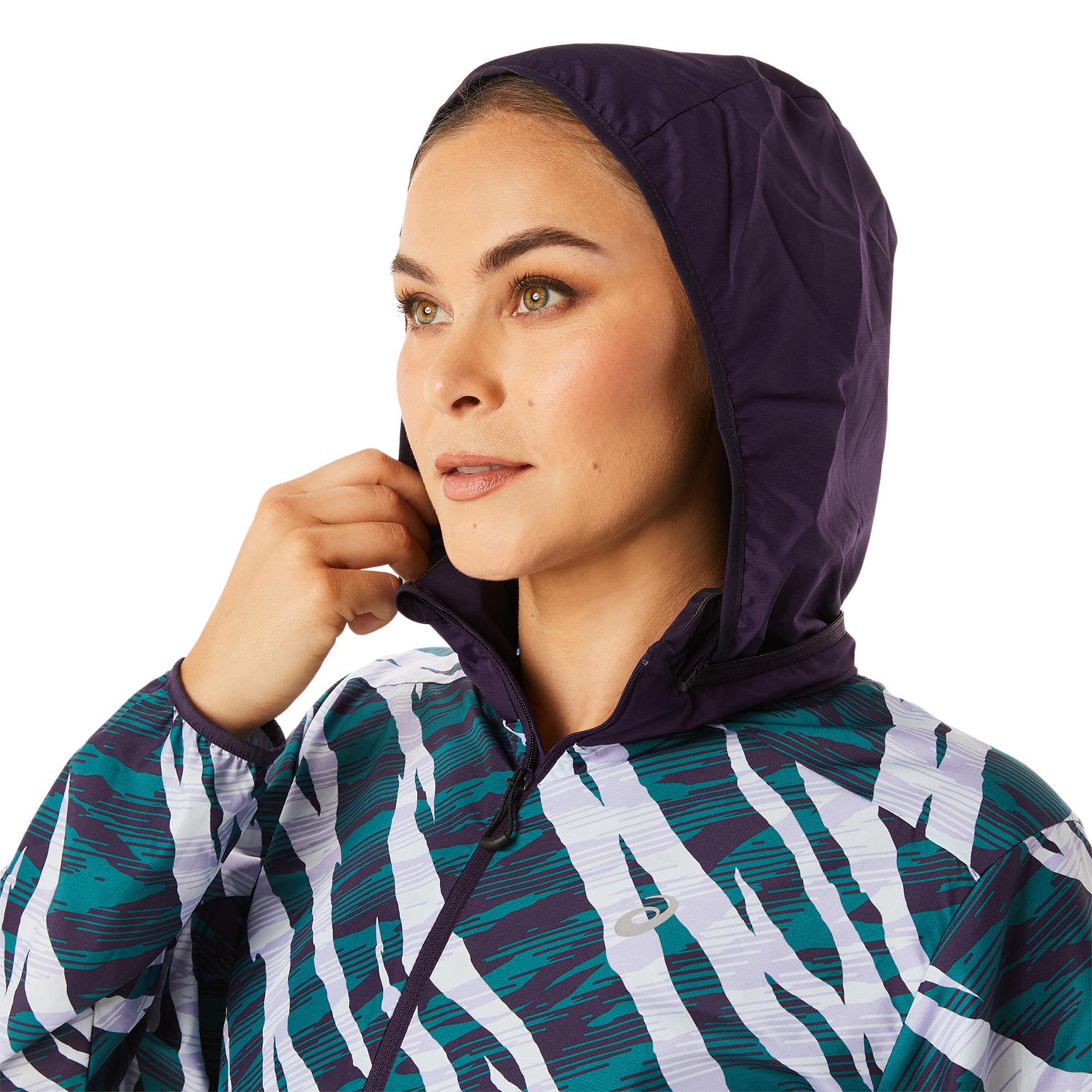 ASICS Wild Camo Anorak Hardloopjas Dames Blauw Groen online kopen Running Point NL