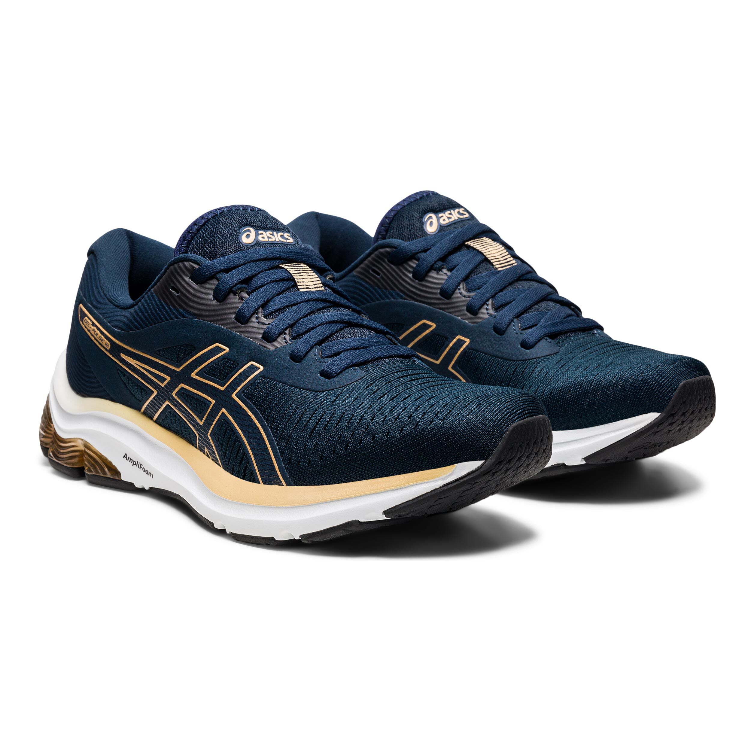 ASICS Gel Pulse 12 Neutrale Schoen Dames Donkerblauw Goud online kopen Running Point NL