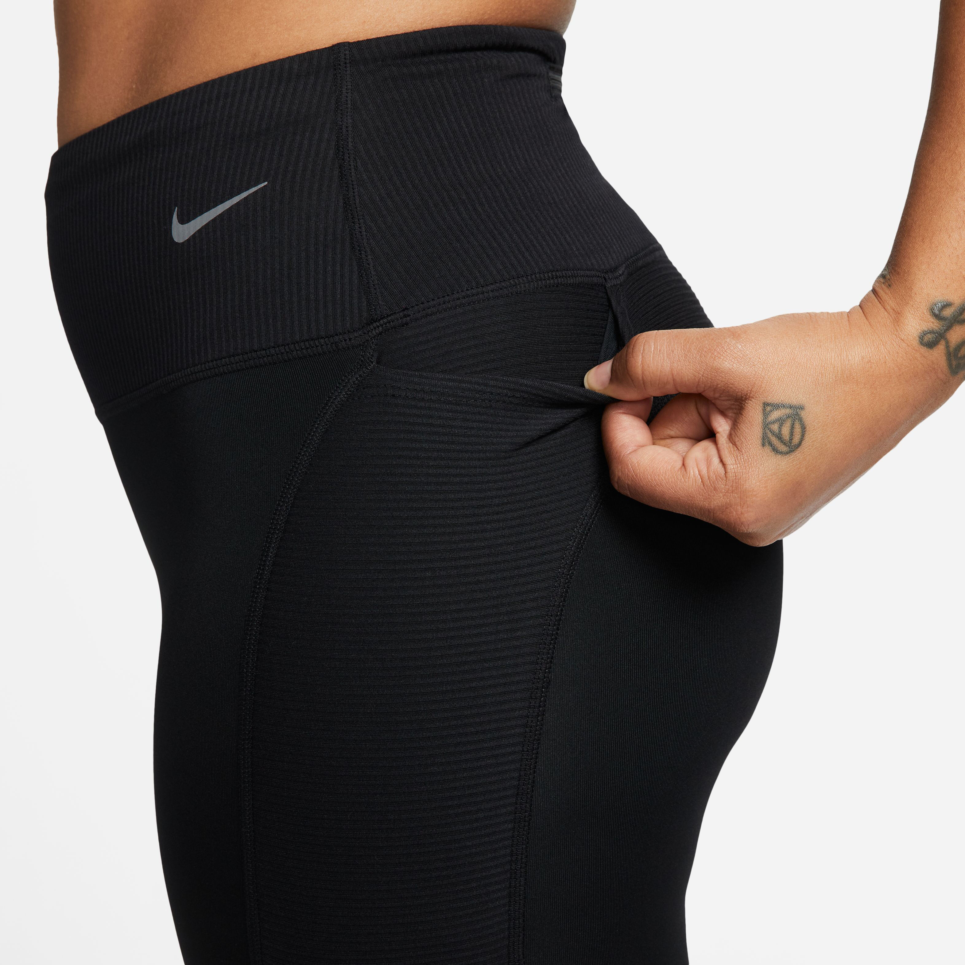 Nike Dri Fit Fast Mid Rise 7 8 Novelty Tight Dames Zwart Grijs online kopen Running Point NL