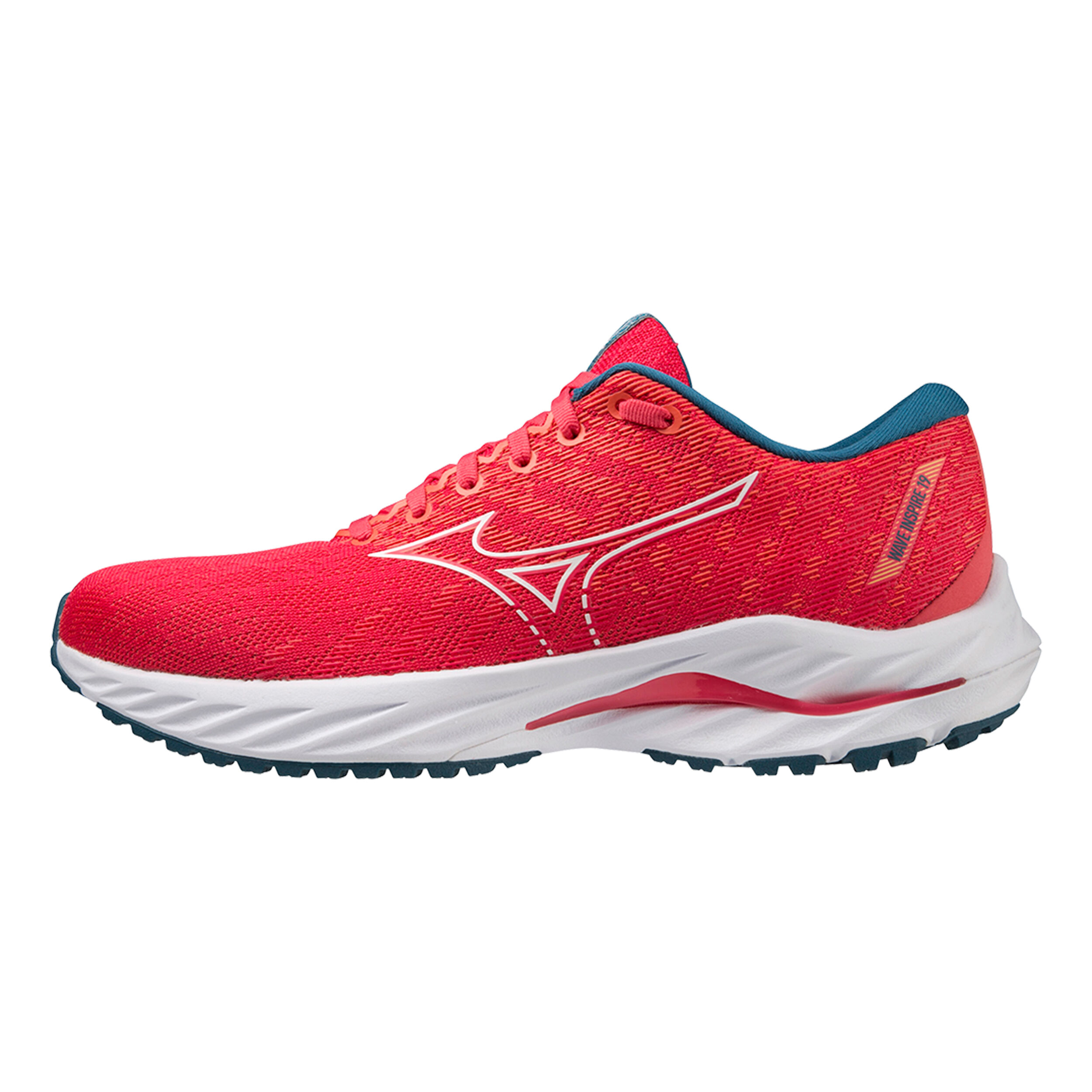 Mizuno Wave Inspire 19 Stabiliteitsschoen Dames Rood Wit online kopen Running Point NL